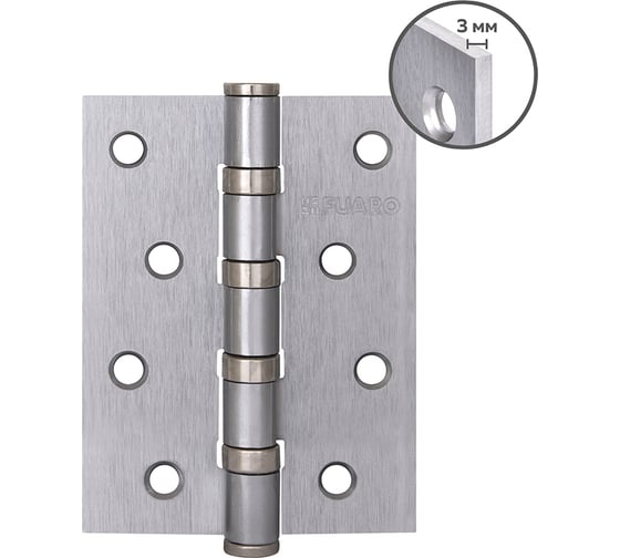 Изображение товара Универсальная петля FUARO HEAVY SSC (сатинированный хром) 100x75x3 мм (2 шт) IN4400U 46513