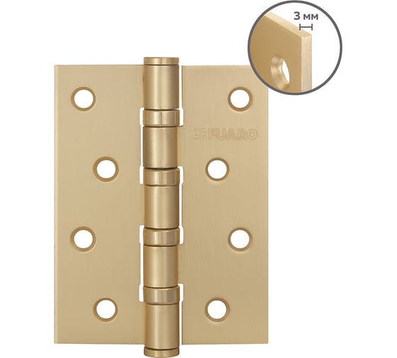 Изображение товара Универсальная петля FUARO HEAVY SSG (сатинированное золото) 100x75x3 мм (2 шт) IN4400U 46515