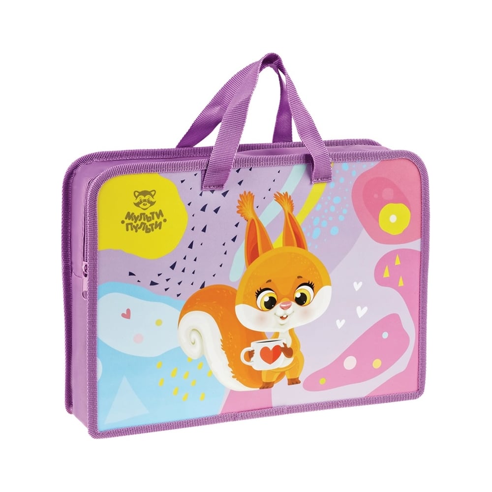 Изображение товара Папка с ручками Мульти-Пульти squirrel А4 пластик на молнии 75 мм