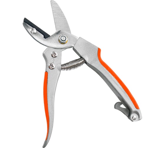 Изображение товара Секатор с наковальней POLYAGRO Profi металлические обрезиненные рукоятки 7591550