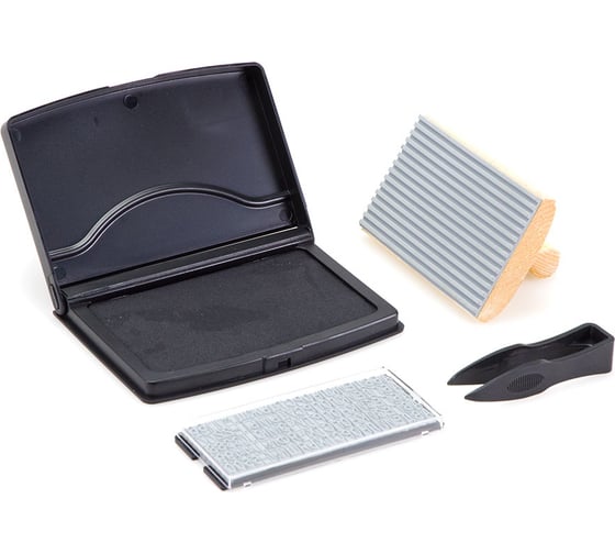 Изображение товара Набор для маркировки поверхностей GRM №9060 самонаборный ручной штамп 90x60 мм, 7 строк, 1 касса S7 6мм, 9052 черный + подарок 1 касса 111900002