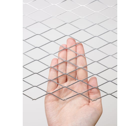 Изображение товара Cетка ЦПВС/ПВЛ оцинкованная просечно-вытяжная для клеток, заборов, декора, защитная Фабрика сеток "Железный слон" стороны ячейки 23x23 мм, перемычка 1.5 мм, рулон 1.25x6 м LP23-23-1.5х1.5-1.25-6Z