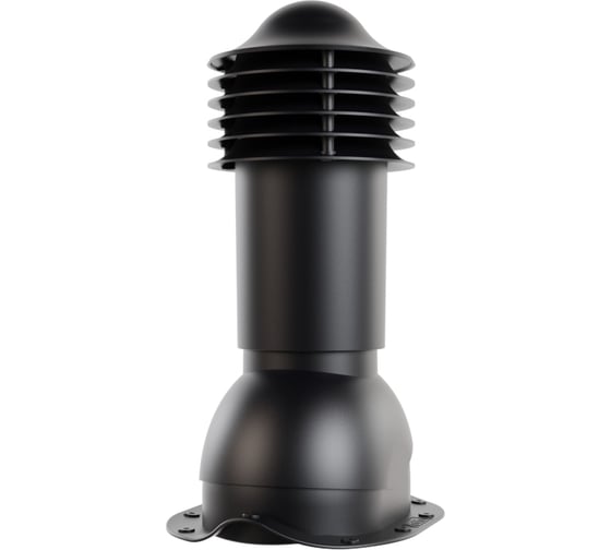 Изображение товара Вентиляционная труба для металлочерепицы Viotto диаметр 110 мм, высота 550 мм, утепленная, черный RAL 9005 07.506.01.01.06.100.9005