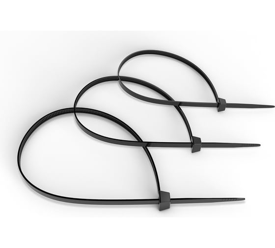 Изображение товара Нейлоновая стяжка Cabeus неоткрывающаяся, безгалогенная (halogen free), 450x4.8 мм, черная, 100 шт. CTBL-450