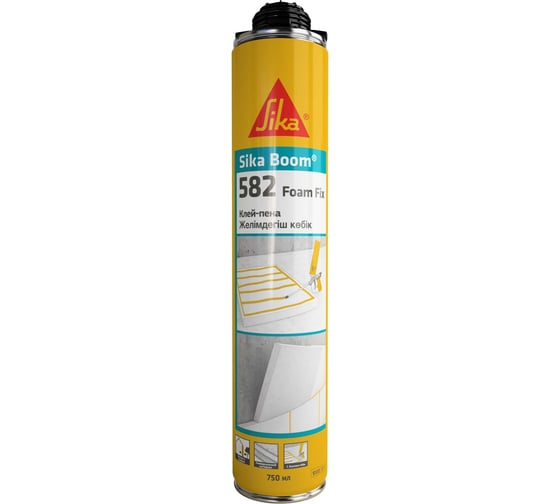 Изображение товара Профессиональная полиуретановая клей-пена SIKA Boom-582 Foam Fix, 750 мл, 880 гр 630952