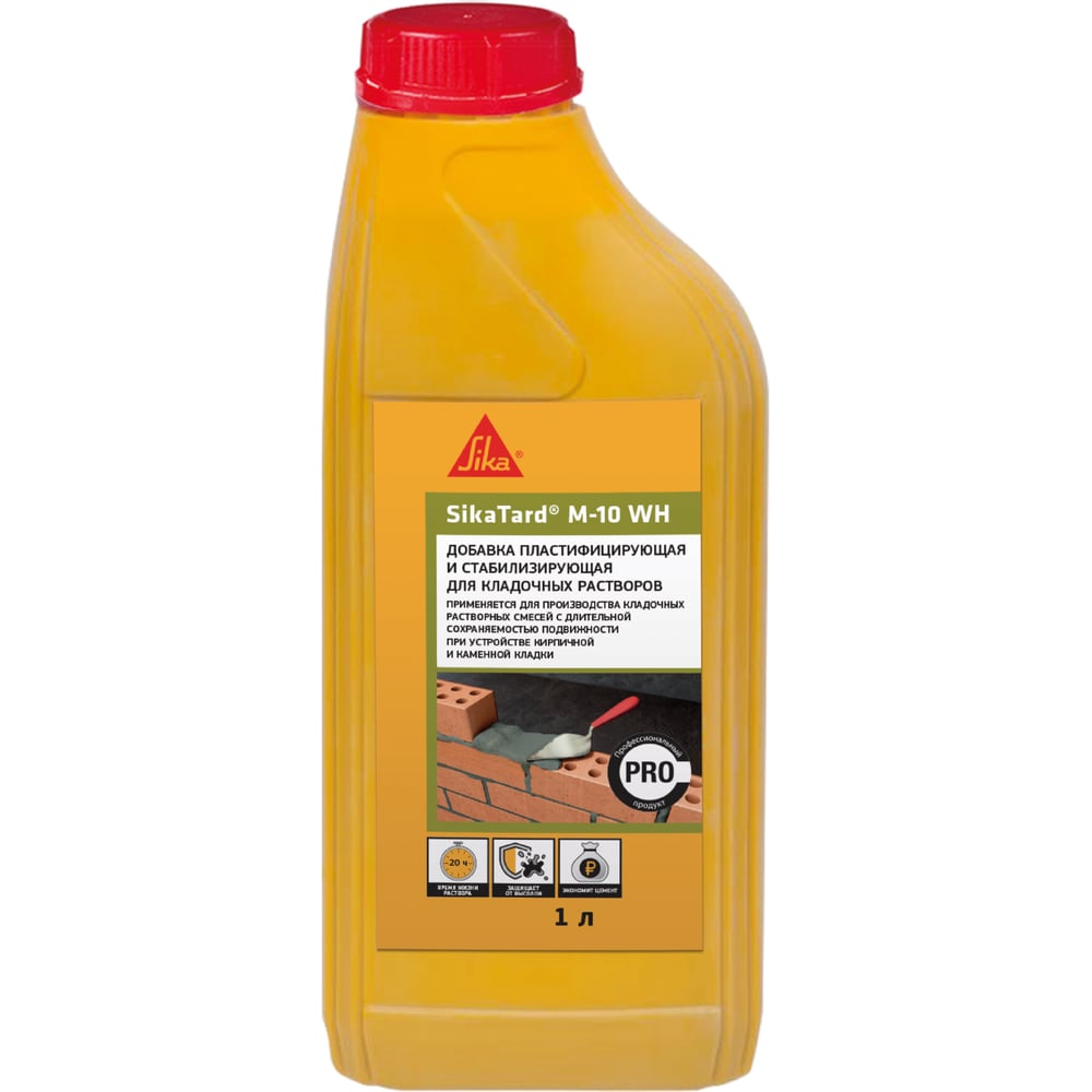 Изображение товара Комплексная добавка для кладочных растворов SIKA Tard M-10 WH Канистра 1л. 670395