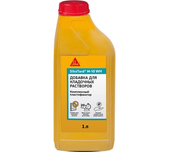 Изображение товара Комплексная добавка для кладочных растворов SIKA Tard M-10 WH Канистра 1л. 670395