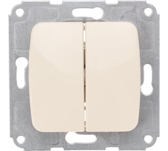 Изображение товара Механизм 2-клавишного выключателя KRANZ скрытой установки, 10а, бежевый KR-78-0232