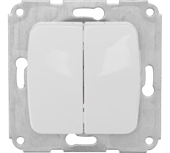 Изображение товара Механизм 2-клавишного выключателя KRANZ скрытой установки, 10а, белый KRANZ KR-78-0202