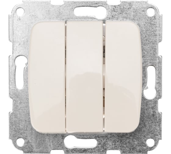Изображение товара Механизм 3-клавишного выключателя KRANZ скрытой установки, 10а, бежевый KR-78-0234