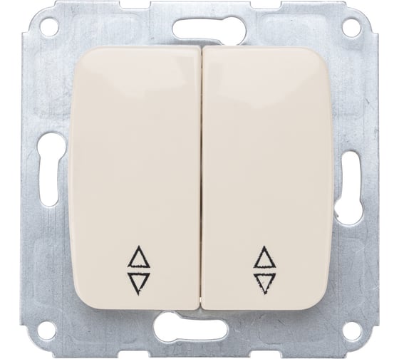 Изображение товара Механизм 2-клавишного проходного переключателя KRANZ скрытой установки, 10а, бежевый KRANZ KR-78-0237