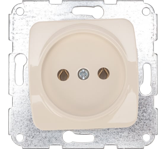 Изображение товара Механизм 1-ой розетки KRANZ без заземления, скрытая установка, 10а, бежевый KR-78-0240