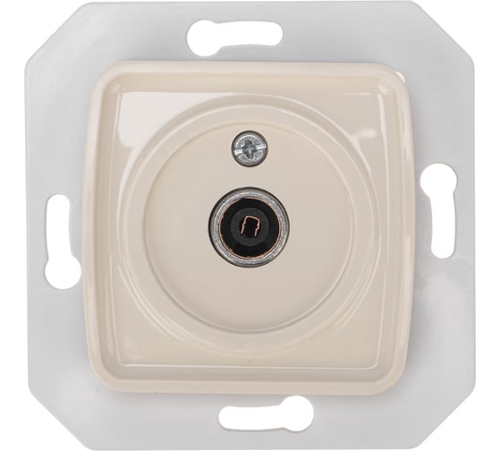Изображение товара Механизм tv розетки KRANZ проходная, скрытой установки, бежевый KR-78-0251