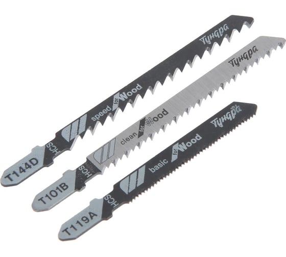 Изображение товара Универсальный набор пилок по дереву для лобзиков 3 шт ТУНДРА 7347474