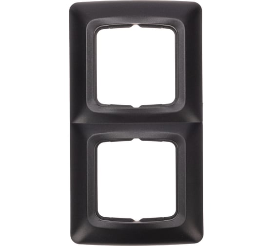 Изображение товара Рамка для розеток KRANZ 2-постовая, черный металлик KR-78-0346