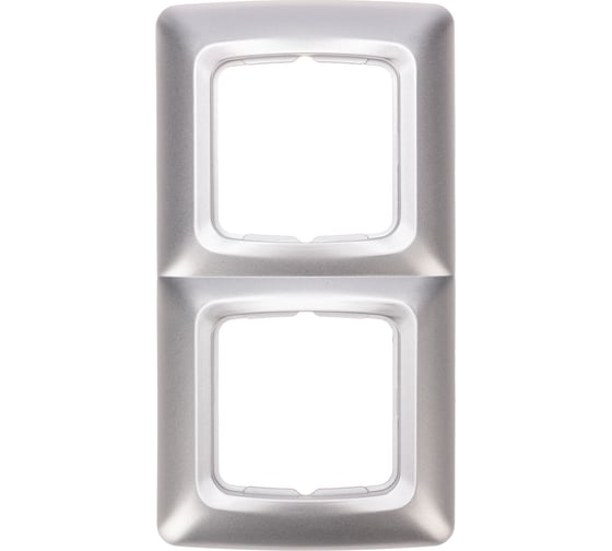 Изображение товара Рамка для розеток KRANZ 2-постовая, серебряный металлик KR-78-0286