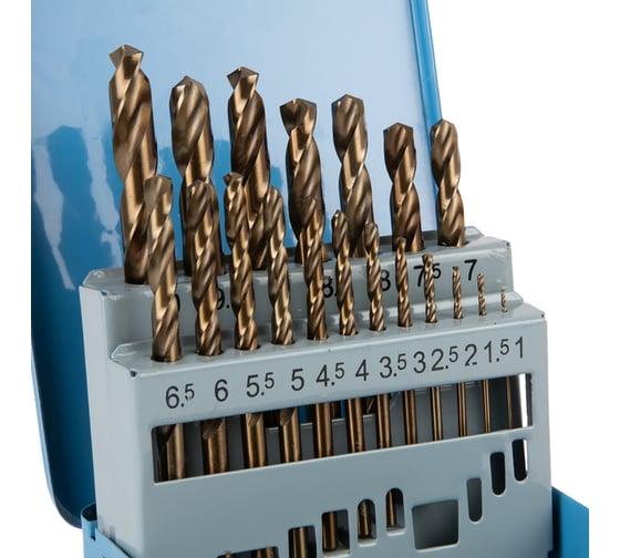 Изображение товара Набор сверл спиральных по металлу 1-10 мм, HSS-Co, DIN 338, 19 шт DeBever Machining Solutions DB-DC19