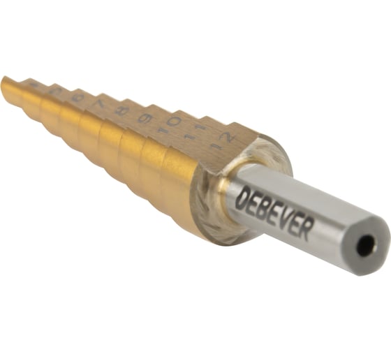 Изображение товара Сверло ступенчатое с прямой канавкой, 4-12 мм, 9 ступеней, HSS DeBever Machining Solutions DB-GT4129