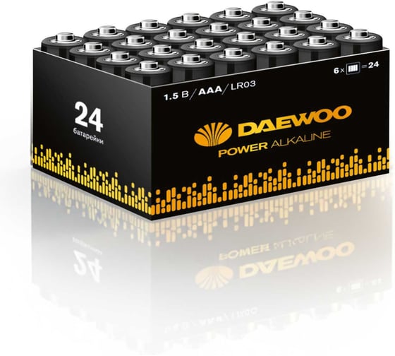 Изображение товара Батарейка Алкалиновый элемент питания DAEWOO AAA/LR03 1.5В Power Alkaline Pack-24 (уп.24шт) 5042117