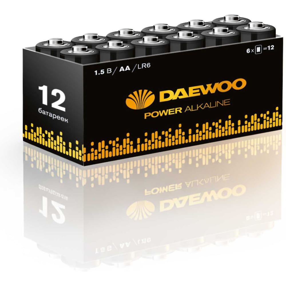 Изображение товара Батарейки DAEWOO AA/LR6 1.5В Power Alkaline Pack 12 шт щелочные пальчиковые