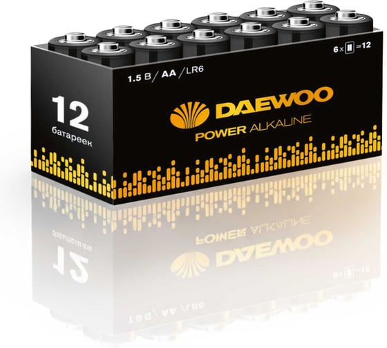 Изображение товара Батарейка Алкалиновый элемент питания DAEWOO AA/LR6 1.5В Power Alkaline Pack-12 (уп.12шт) 5042070