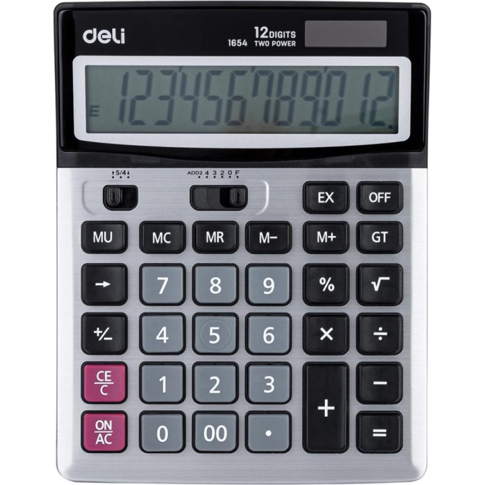 Настольный полноразмерный калькулятор DELI шредер deli et096 серебристый секр p 5 фрагменты 16лист 30лтр cd