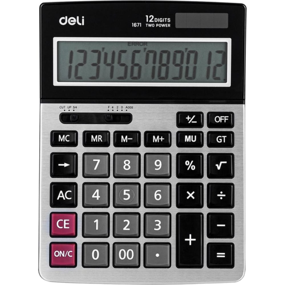 Настольный полноразмерный калькулятор DELI шредер deli et096 серебристый секр p 5 фрагменты 16лист 30лтр cd