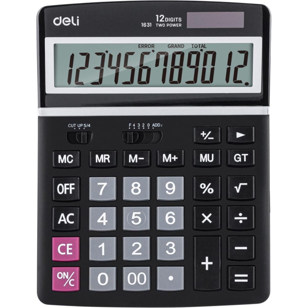 Настольный полноразмерный калькулятор DELI шредер deli e9917 eu черный белый с автоподачей секр p 4 фрагменты 16лист 31лтр скрепки скобы пл карты cd