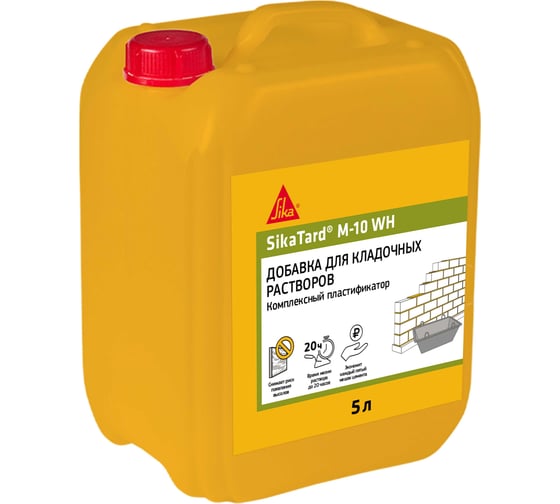 Изображение товара Комплексная добавка для кладочных растворов SIKA Tard M-10 WH Канистра 5л. 670396