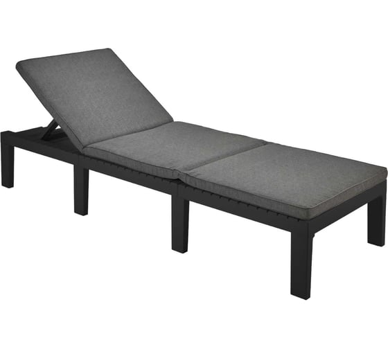 Изображение товара Складной шезлонг IPAE-PROGARDEN HAITI с подушками, антрацит 11981