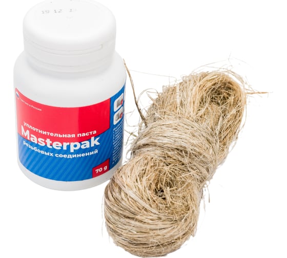Изображение товара Комплект паста уплотнительная+лен MasterProf H2O вода, пар 70 г + лен 14 г ИС.130209