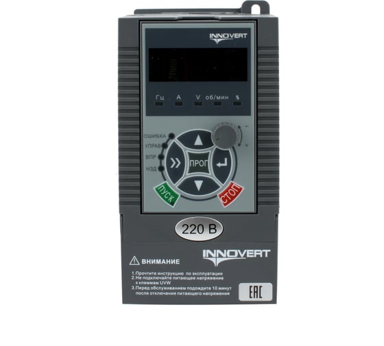 Изображение товара Векторный преобразователь частоты INNOVERT ITD251U21B2 (0,25 кВтx220 В), выходной ток 1.5 А, NPN/PNP ITD251U21B2_0302