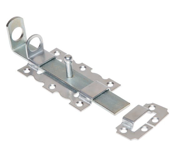 Изображение товара Дверная задвижка с проушиной STARFIX 110 мм, белый цинк SMP-42886-1