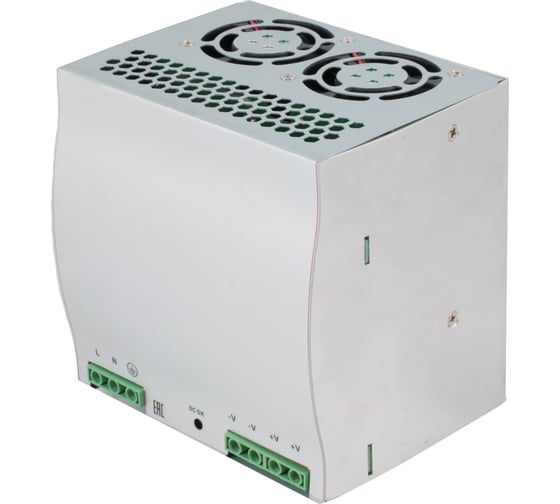 Изображение товара Преобразователь напряжения INNOCONT на DIN-рейку, -10 +50С, IP20, вход: 220VAC, 4.5А, выход: 400W, 24VDC, 16.5A, типы защиты: КЗ, перегрузка, перенапряжение SB-D-400-24