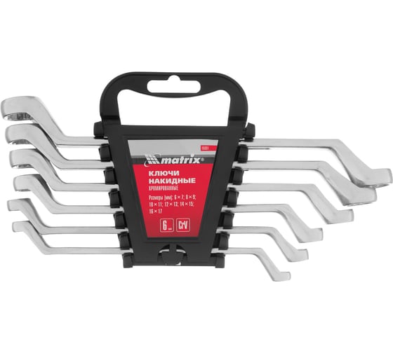 Изображение товара Набор накидных ключей 6-17мм 6шт MATRIX 15331