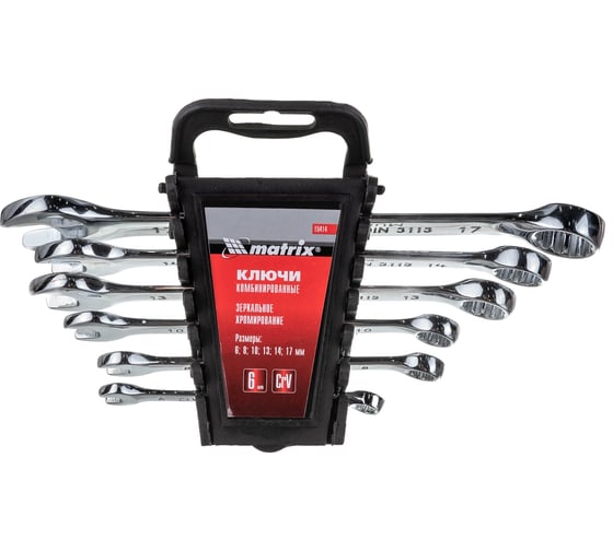 Изображение товара Набор комбинированных ключей 6-17мм 6шт MATRIX 15414