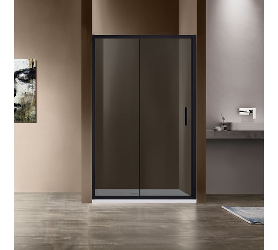 Изображение товара Душевая дверь VINCEA Garda 1200, черный, стекло тонированное VDS-1G120CGB