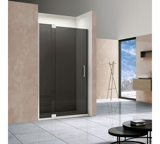 Изображение товара Душевая дверь VINCEA Extra 800/900, хром, стекло тонированное VDP-1E8090CG