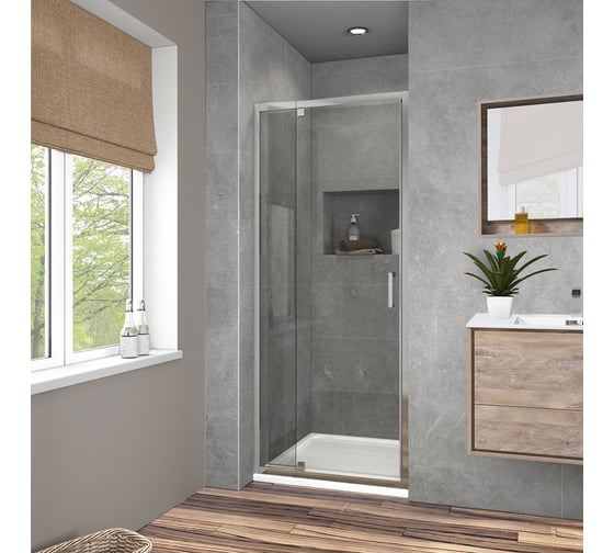 Изображение товара Душевая дверь VINCEA Intra 900/1000, хром, стекло прозрачное VDP-1I9010CL