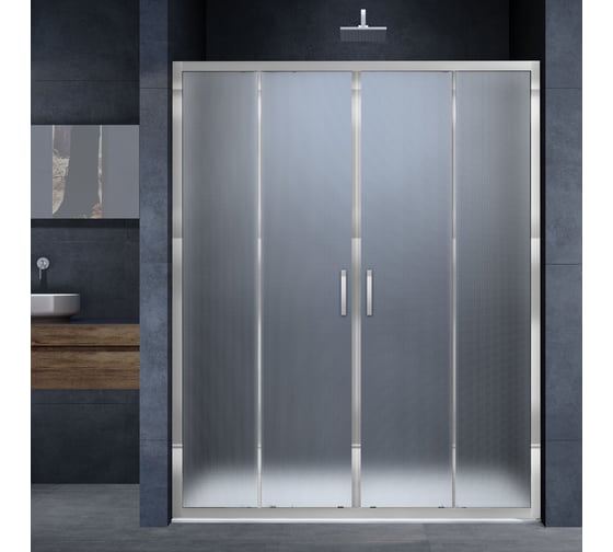 Изображение товара Душевая дверь VINCEA Alpha 1600, хром, стекло текстурное VDS-3AL2160MT