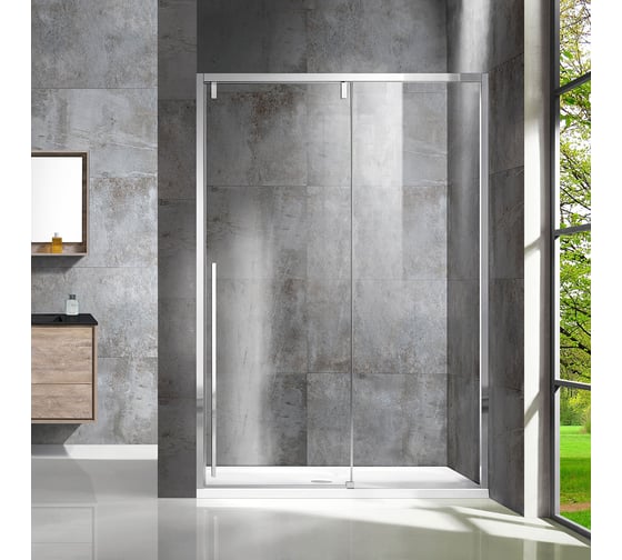 Изображение товара Душевая дверь VINCEA Lugano 1400, хром, стекло прозрачное VDS-1L140CL-1