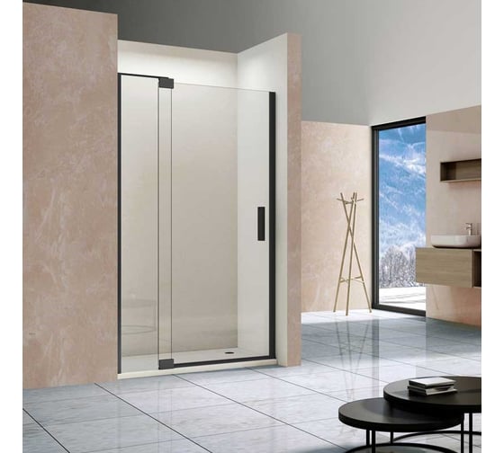 Изображение товара Душевая дверь VINCEA Extra 1100/1200, черный, стекло прозрачное VDP-1E1112CLB