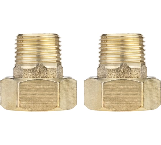 Изображение товара Штуцер для счётчика воды с накидной гайкой MasterProf 1/2" 2 шт MP ИС.071229