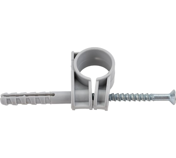 Изображение товара Одинарный пластиковый кронштейн с дюбелем MasterProf 16-18 мм, 5 шт ИС.130163