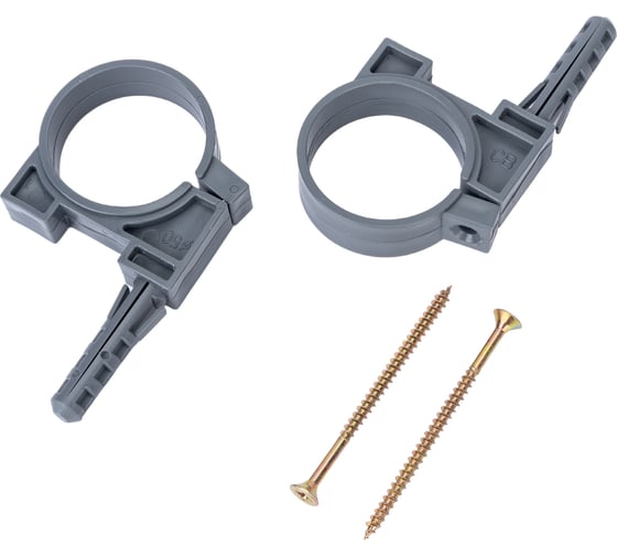 Изображение товара Одинарный пластиковый кронштейн с дюбелем MasterProf 50 мм, 2 шт ИС.130168