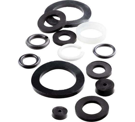 Изображение товара Набор прокладок для смесителя Сантехник № 1 MasterProf резина ИС.130255