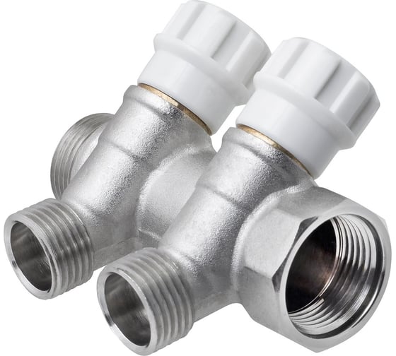 Изображение товара Коллектор для водоснабжения MPF 3/4" с регулирующими вентилями на 2 выхода 1/2" н, под евроконус ИС.071062