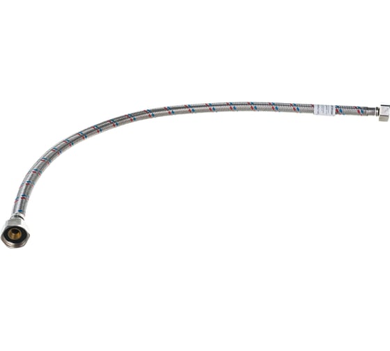 Изображение товара Подводка гибкая для воды ELKA с оплеткой из нержавеющей стали 1/2" х 60 см в/в, гайки, нержавеющая сталь ИС.100067