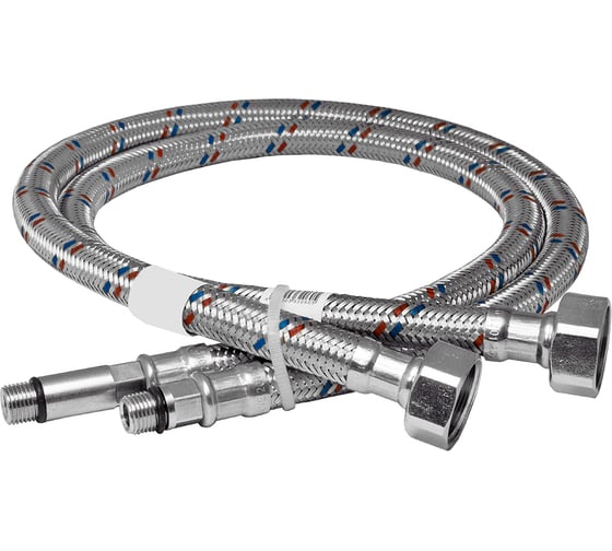 Изображение товара Гибкая подводка для смесителей ELKA 1/2"хМ10х100 см пара - длинный и короткий хвостовик ИС.100307