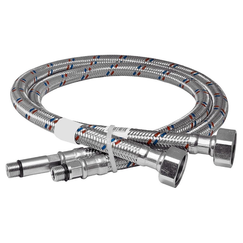 Изображение товара Гибкая подводка для смесителей ELKA1/2" х М10 х 150 см, пара, нержавеющая сталь, гайка ИС.100309